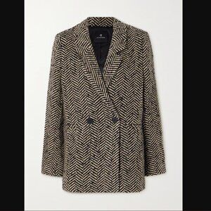 ANINE BING Diana double-breasted herringbone tweed blazer